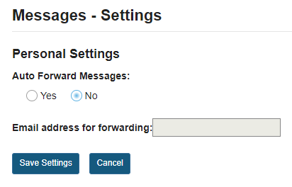Site participant (student) settings options: